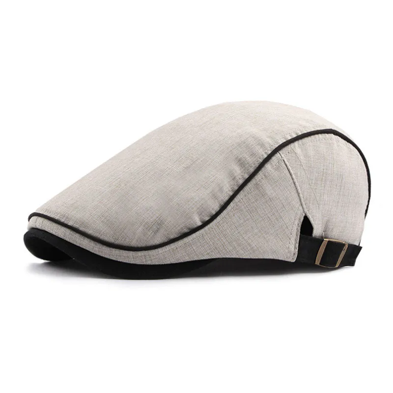 Men's Casual Cotton Breathable Colorblock Trim Beret 36503847M sold by Manly