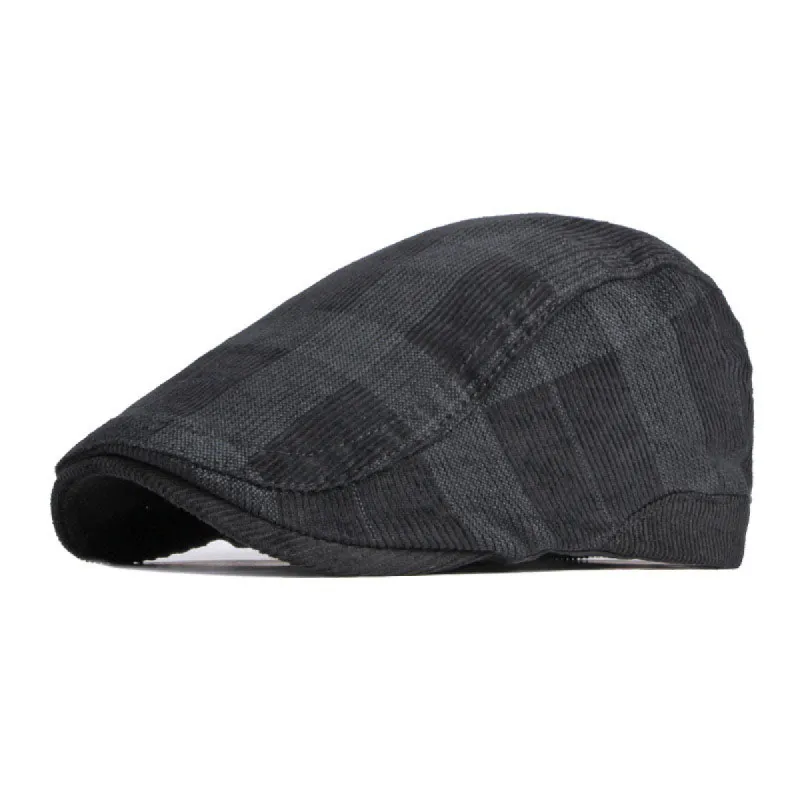 Men's Casual Check Corduroy Beret 20538138M sold by Manly