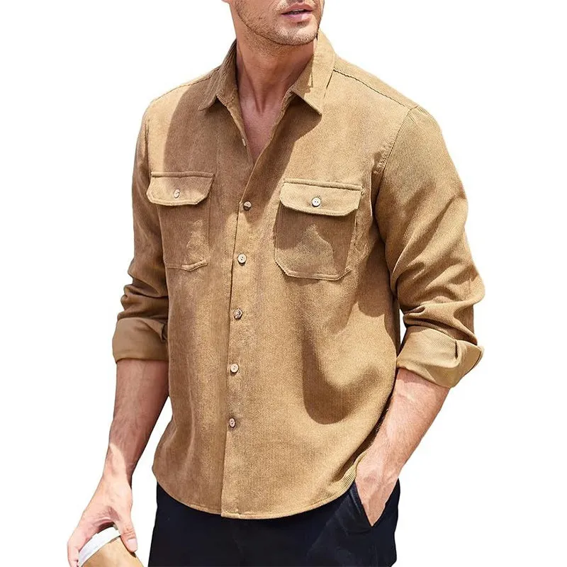 Men's Vintage Corduroy Long Sleeve Button-Down Shirt 81769732U sold by Manly