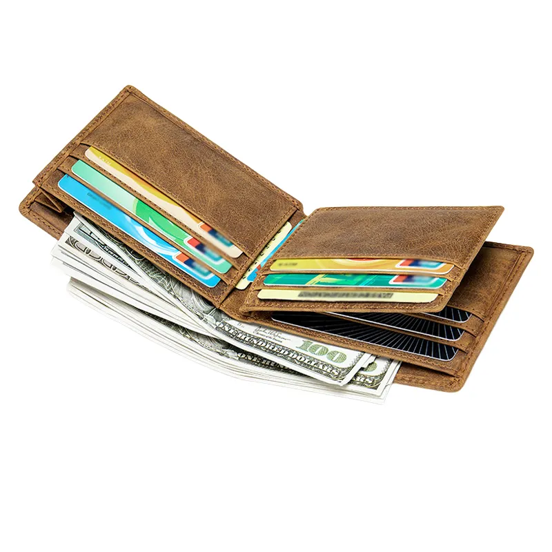 Men's Vintage Top Layer Cowhide Short Bi-Fold Wallet 45842491U sold by Manly product image thumbnail 3