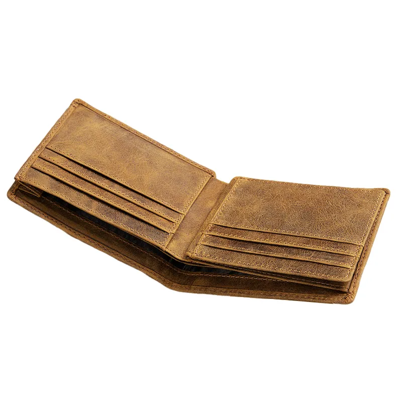 Men's Vintage Top Layer Cowhide Short Bi-Fold Wallet 45842491U sold by Manly