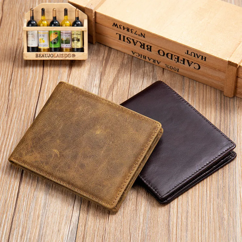 Men's Vintage Top Layer Cowhide Short Bi-Fold Wallet 45842491U sold by Manly product image thumbnail 5