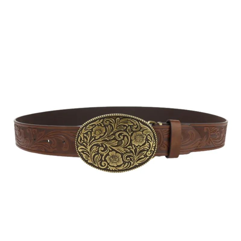 Men's Vintage Engraved Western Cowboy Leather Belt 88617180M sold by Manly product image thumbnail 2