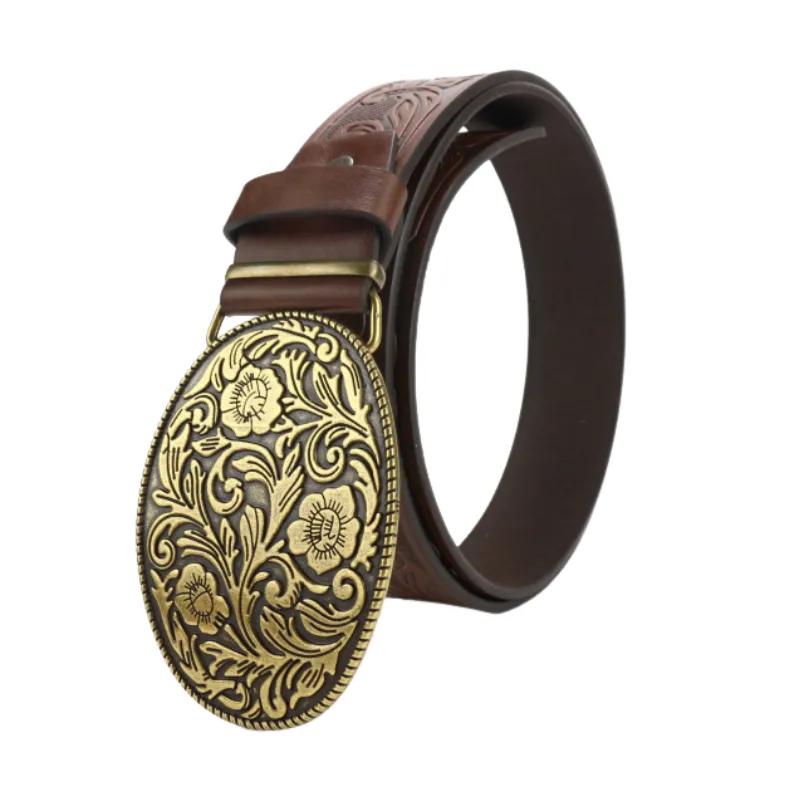 Men's Vintage Engraved Western Cowboy Leather Belt 88617180M sold by Manly