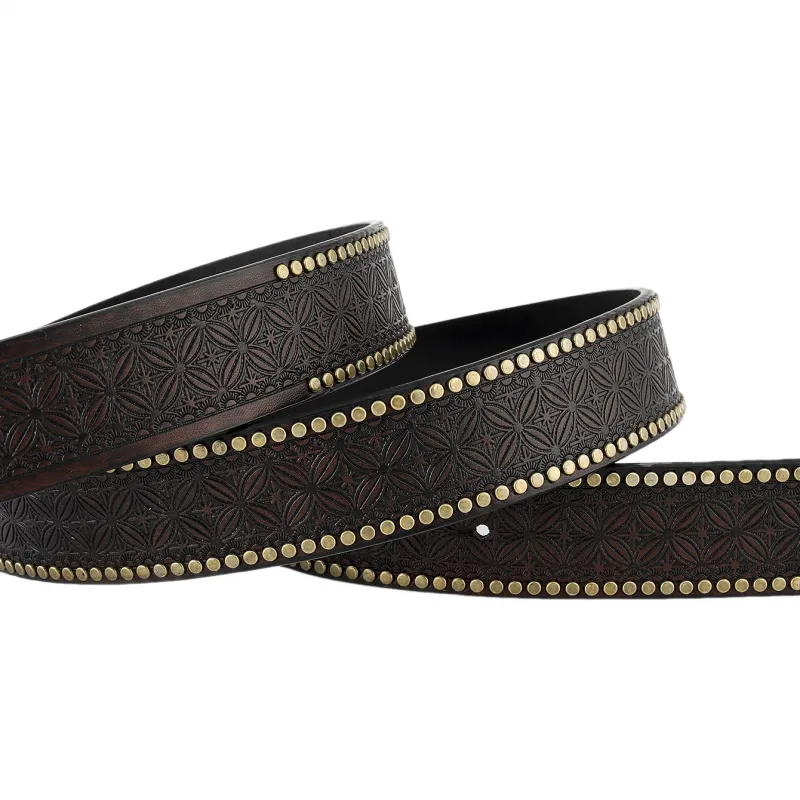 Men's Vintage Embossed Western Cowboy Leather Belt 67636191M sold by Manly product image thumbnail 4