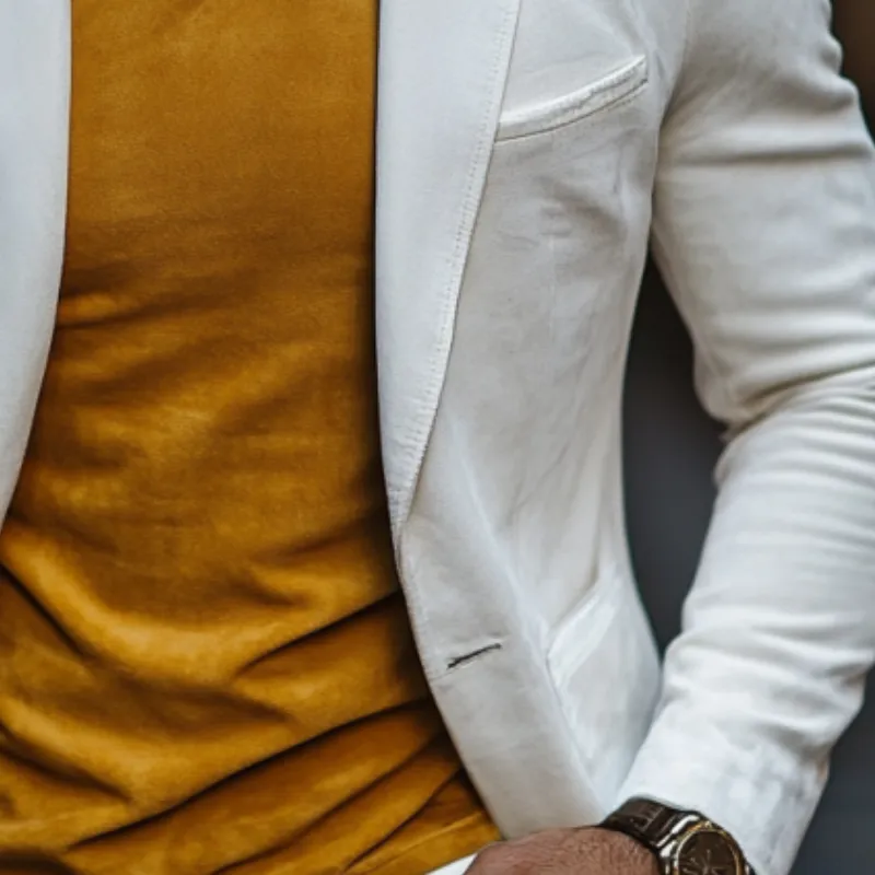 Men's Fashion Suede Single-Breasted Peak Collar Blazer 97563728Y sold by Manly product image thumbnail 2