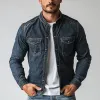 Men's Vintage Washed Denim Stand Collar Jacket 67016883Y sold by Manly
