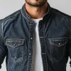 Men's Vintage Washed Denim Stand Collar Jacket 67016883Y sold by Manly