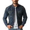 Men's Vintage Washed Denim Stand Collar Jacket 67016883Y sold by Manly