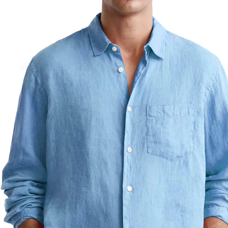 Men's Solid Loose Lapel Chest Pocket Long Sleeve Shirt 32285043Z sold by Manly product image thumbnail 2