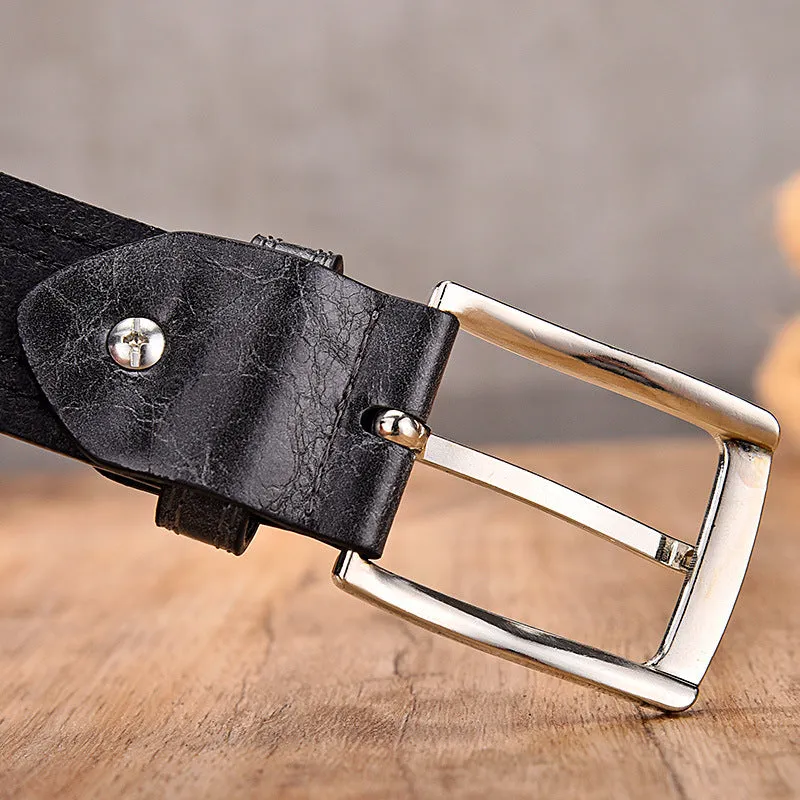 Men's Vintage Colorblock Pin Buckle Leather Belt 71650113U sold by Manly product image thumbnail 5