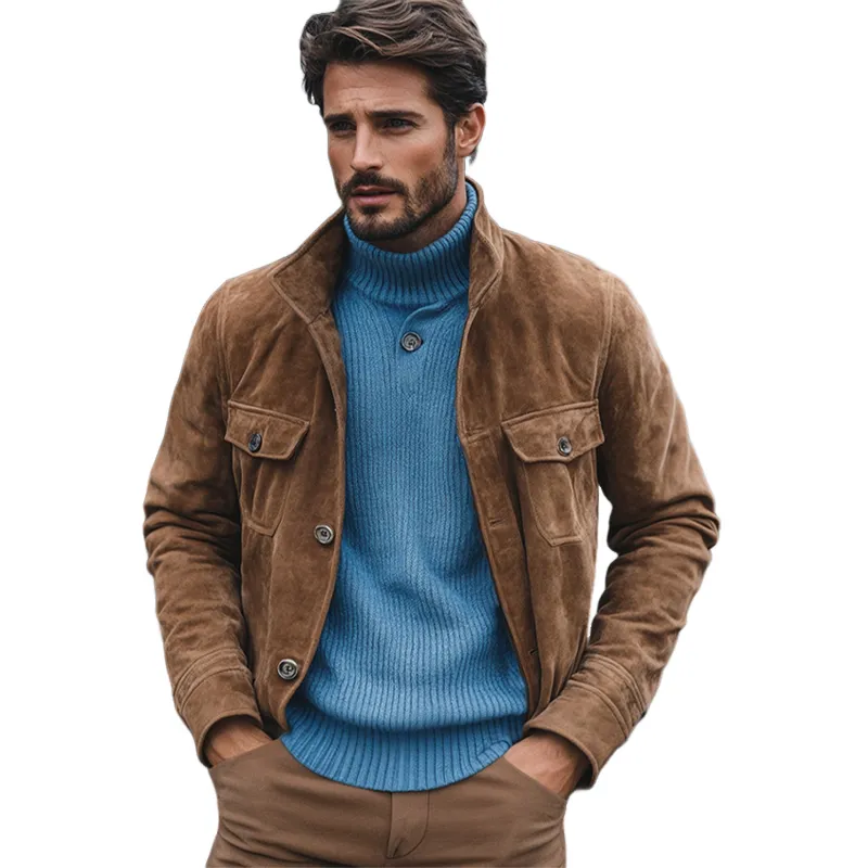 Men's Vintage Suede Button Jacket 90964096U sold by Manly product image thumbnail 3