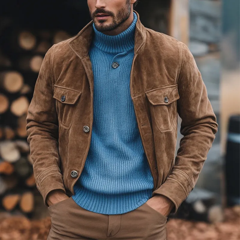 Men's Vintage Suede Button Jacket 90964096U sold by Manly product image thumbnail 2