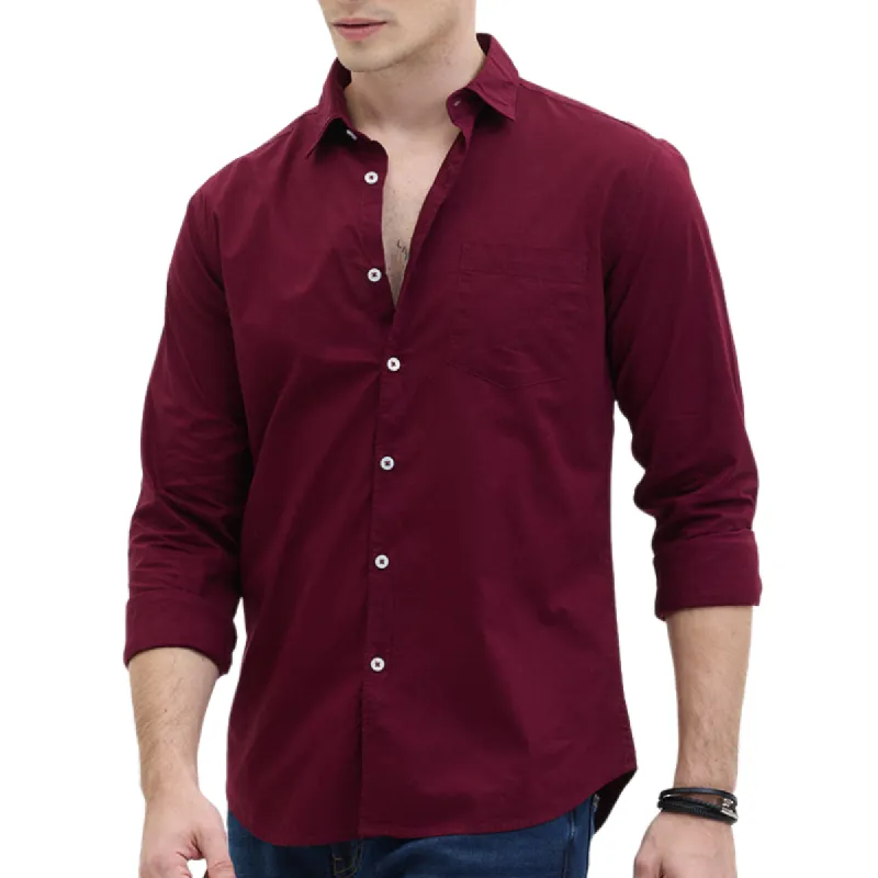 Men's Casual Slim Fit Lapel Long Sleeve Shirt 46540469F sold by Manly