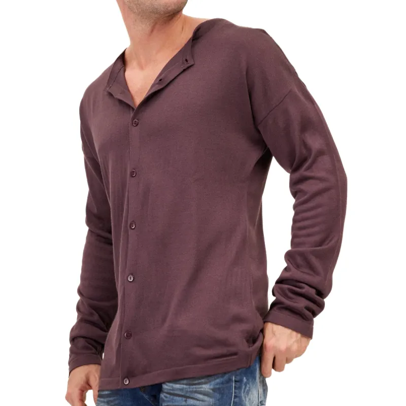 Men's Casual Comfortable Premium Fabric Collarless Long Sleeve Shirt 58049032F sold by Manly
