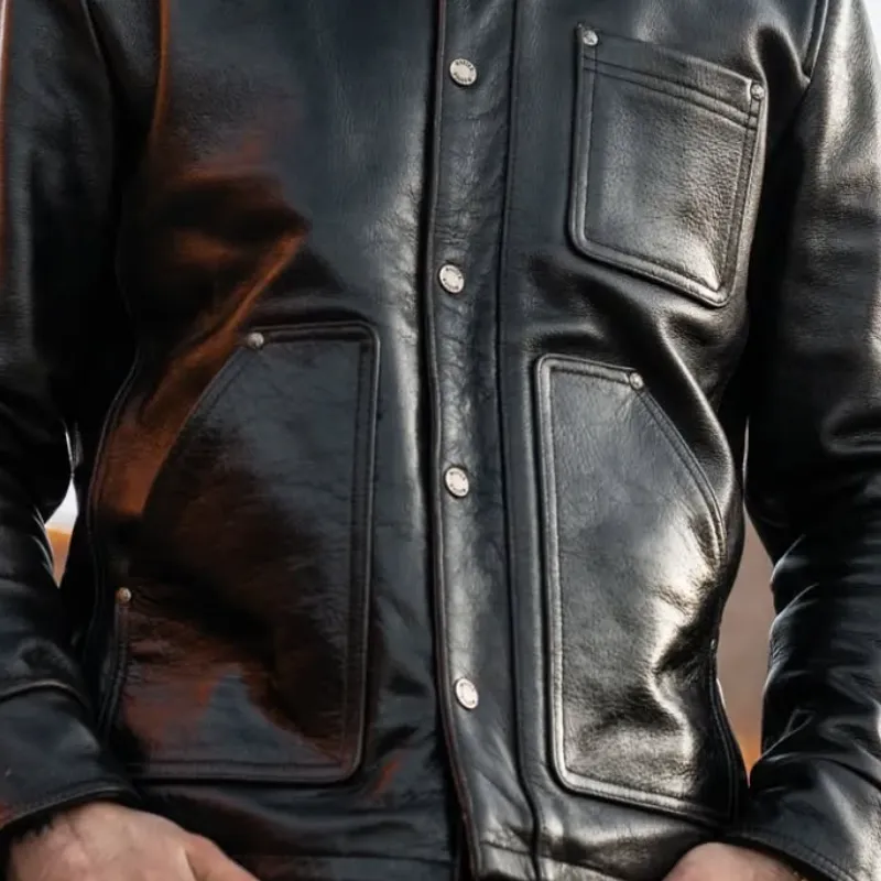 Men's Vintage Multi Pocket Biker Leather Jacket 89794241Y sold by Manly product image thumbnail 3