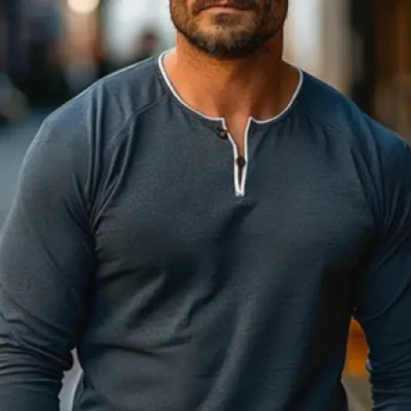 Men's Casual Crew Neck Long-Sleeved T-Shirt 48891796Y sold by Manly product image thumbnail 3