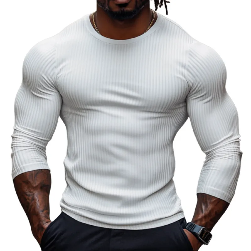 Men's Casual Cotton Blended Round Neck Slim Fit Long Sleeve T-Shirt 09392038M sold by Manly
