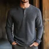 Men's Dark Grey Button Crewneck Casual Knit Sweater 19415647U sold by Manly