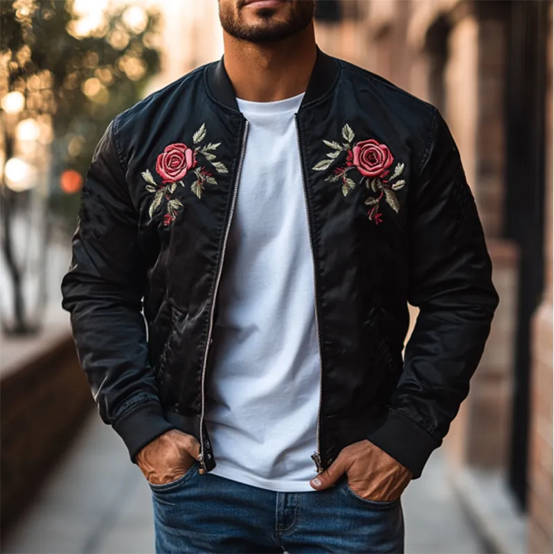 Men's Classic Casual Embroidered Flight Jacket 92247434K sold by Manly product image thumbnail 2