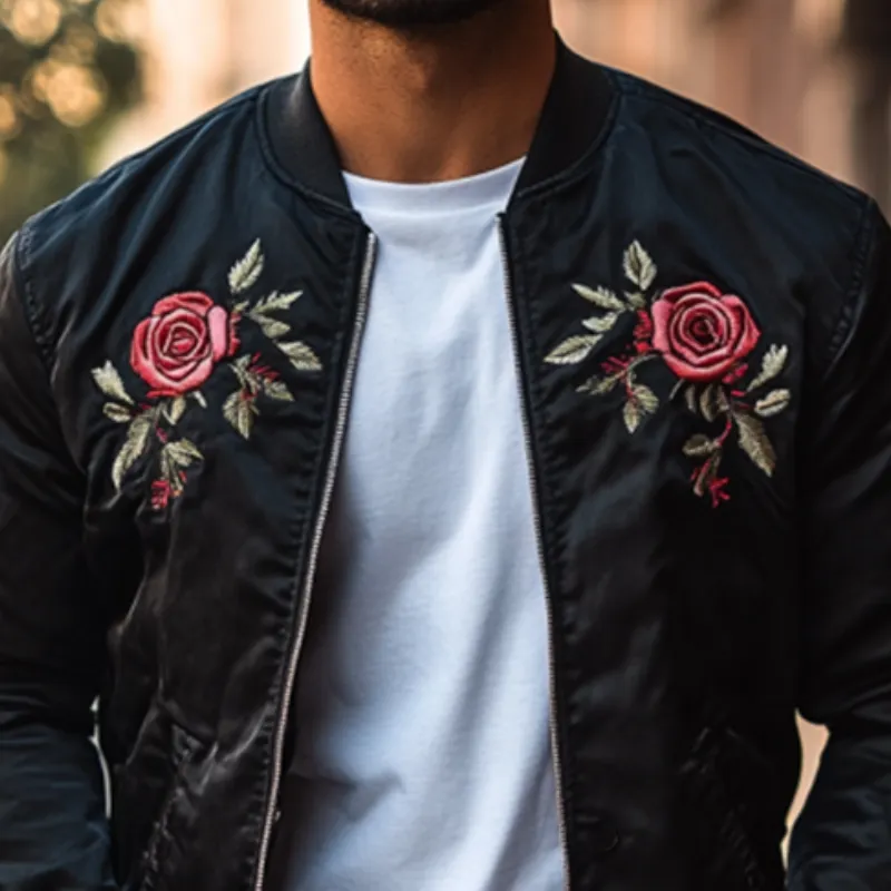 Men's Classic Casual Embroidered Flight Jacket 92247434K sold by Manly product image thumbnail 3