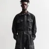 Men's Fashion Denim Long Sleeve Multi-pocket Cargo Jumpsuit 42569909Z sold by Manly