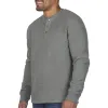 Men's Solid Color Henley Collar Long Sleeve T-shirt 92052616Z sold by Manly