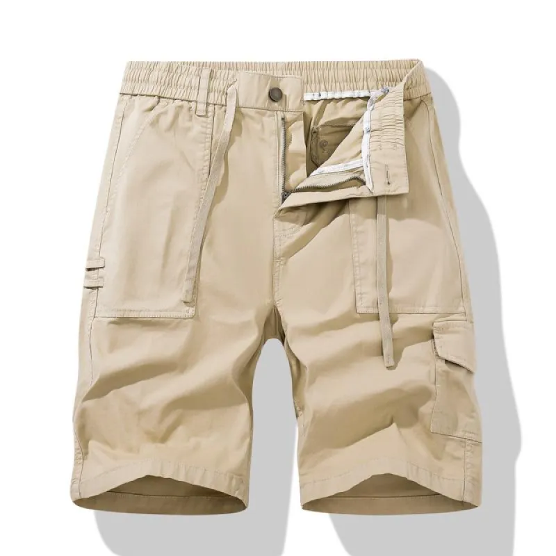 Men's Casual Solid Color Multi-Pocket Cargo Shorts 08651539Y sold by Manly