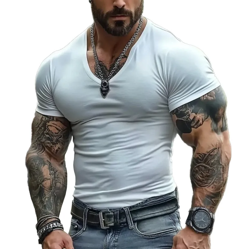 Men's Casual Cotton Round Neck Short Sleeve T-Shirt 50282806X sold by Manly