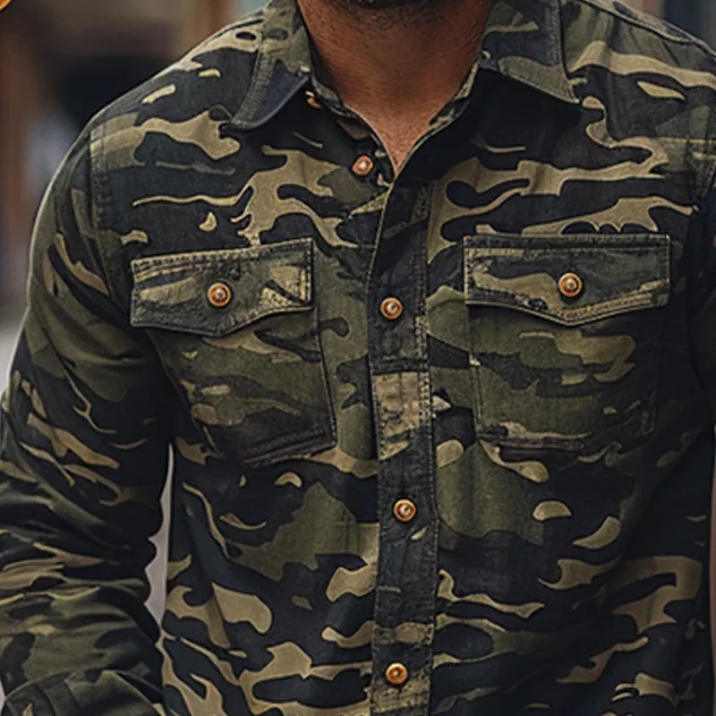 Men's Vintage Camouflage Single Breasted Long Sleeve Shirt 31294168X sold by Manly product image thumbnail 4