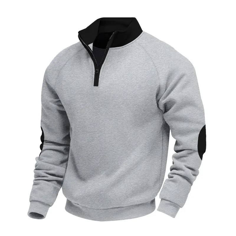 Men's Casual Colorblock Half Zip Stand Collar Long Sleeve Sweatshirt 24671075Y sold by Manly