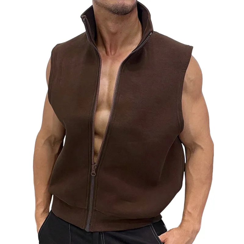 Men's Fashion Casual Solid Color Lapel Vest 43426064Y sold by Manly