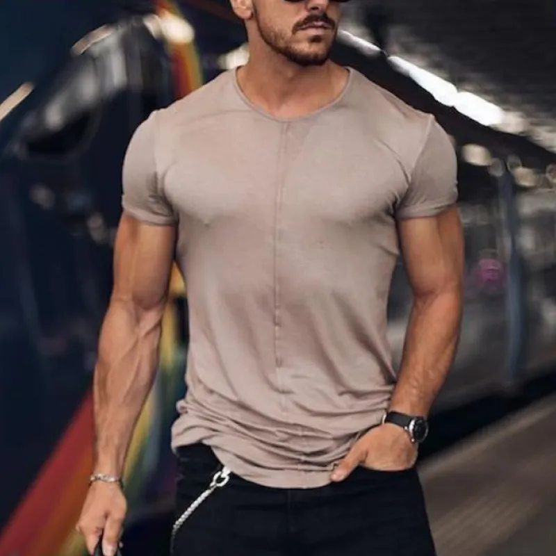 Men's Classic Casual Round Neck Slim Fit Modal Cotton Short Sleeve T-Shirt 96744384K sold by Manly product image thumbnail 2
