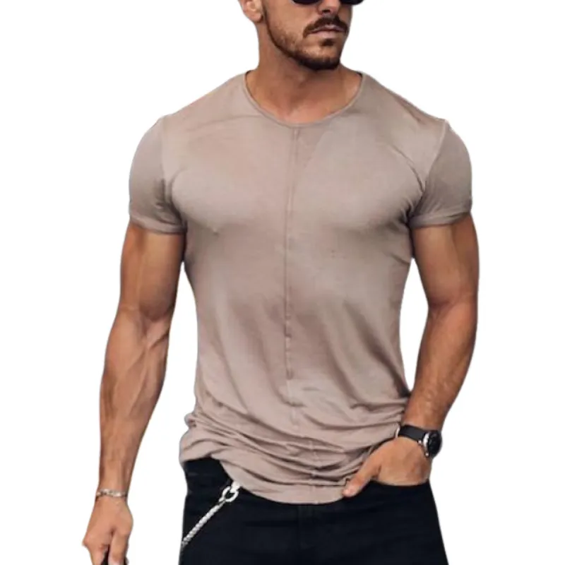 Men's Classic Casual Round Neck Slim Fit Modal Cotton Short Sleeve T-Shirt 96744384K sold by Manly
