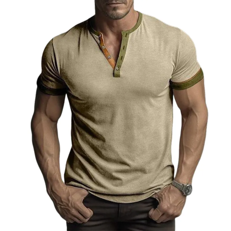 Men's Classic Casual V-Neck Slim Suede Short Sleeve T-Shirt 28463102K sold by Manly