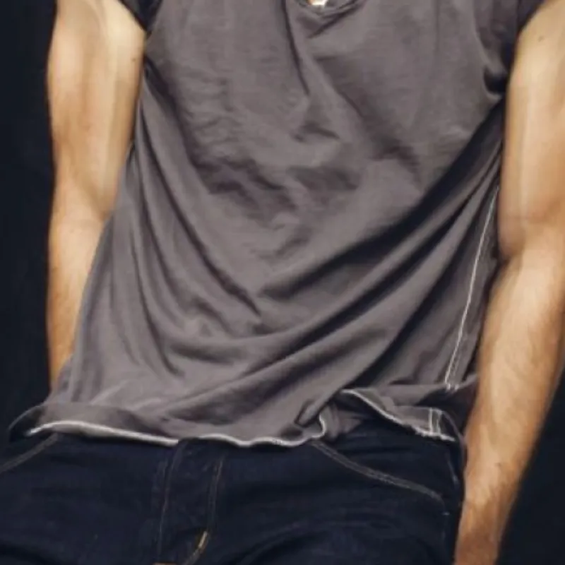 Men's Casual V-Neck Slim Fit Cotton And Linen Short-sleeved T-shirt 23471496K sold by Manly product image thumbnail 4