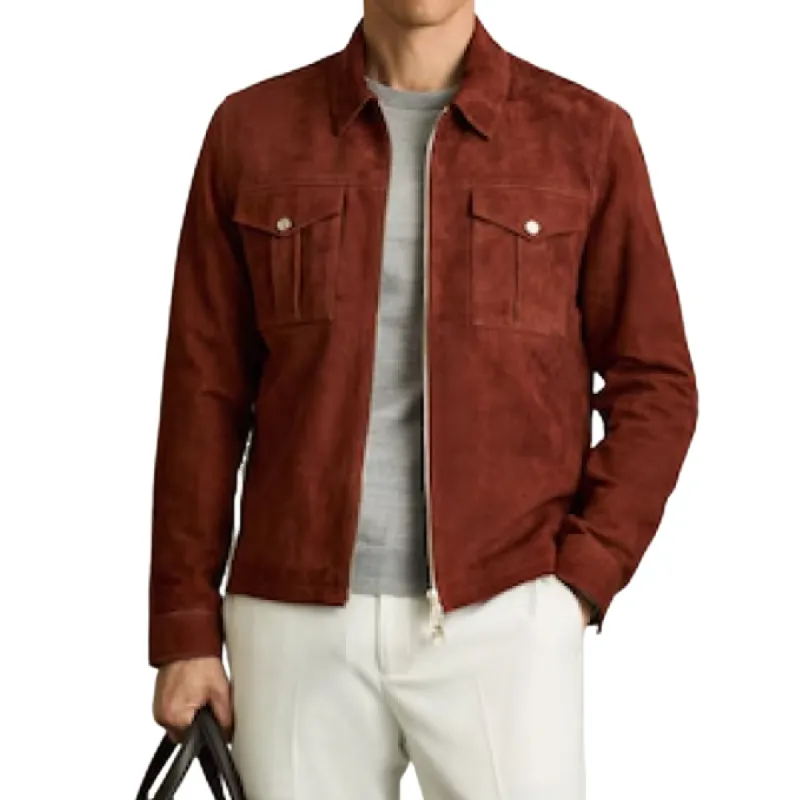 Men's Classic Casual Lapel Suede Jacket 93236119K sold by Manly