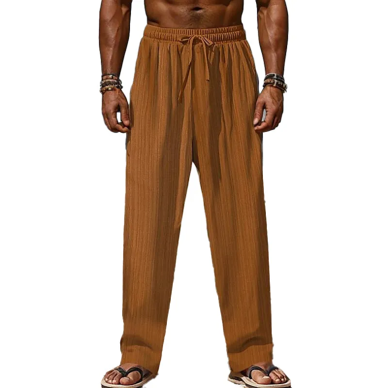Men's Plaid Solid Color Elastic Casual Pants 66431213X sold by Manly