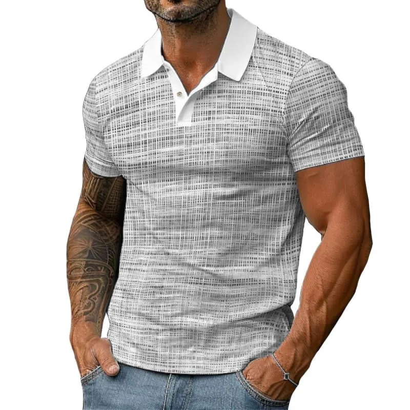 Men's Casual Simple Line Short-sleeved Polo Shirt 06267360TO sold by Manly
