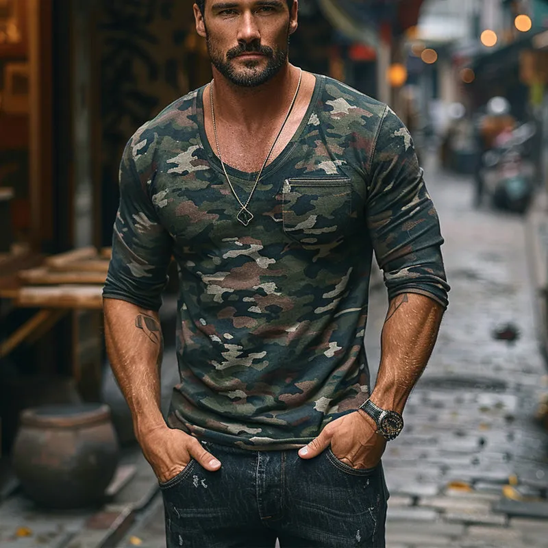 Men's Camouflage Pocket Long Sleeve T-shirt 15437258X sold by Manly product image thumbnail 3