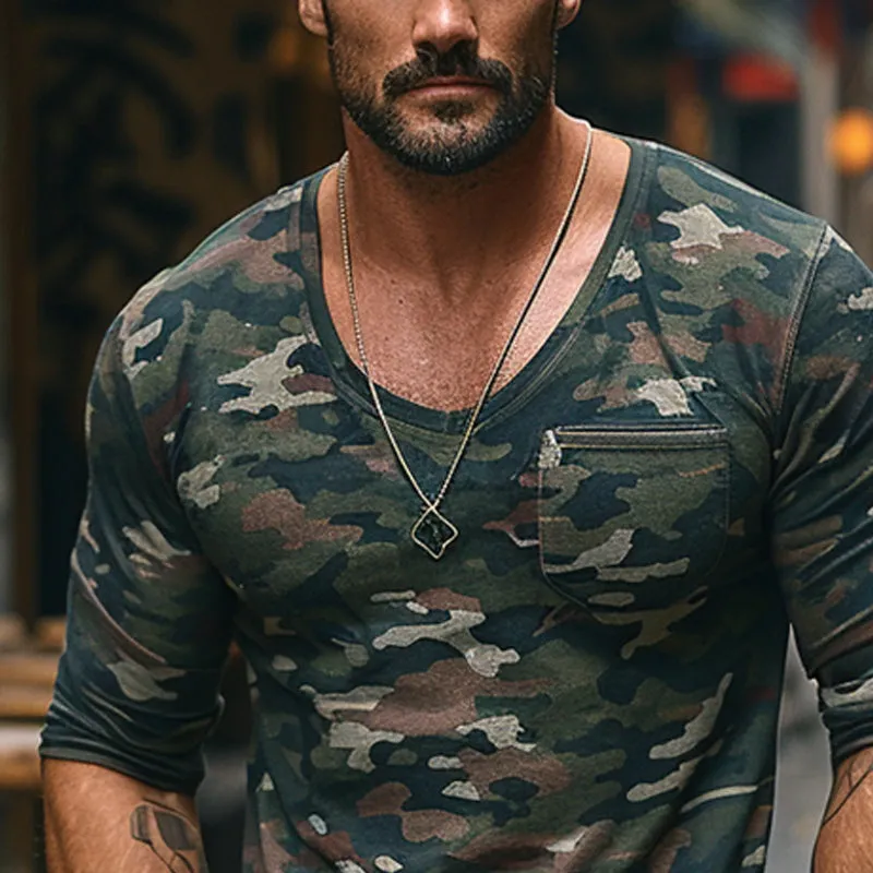 Men's Camouflage Pocket Long Sleeve T-shirt 15437258X sold by Manly product image thumbnail 4