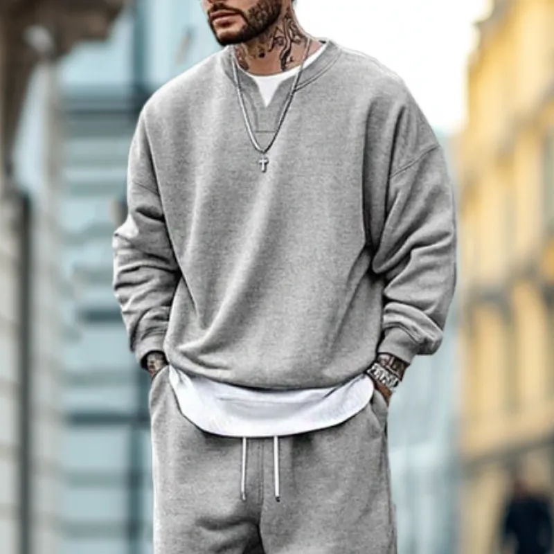 Men's Fashion Sports Round Neck Sweatshirt and Pants Set 11742524Y sold by Manly product image thumbnail 2