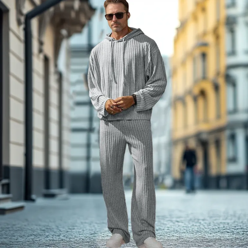 Men Fashion Sports Hoodie T-shirt Straight Pants Set 41212912Y sold by Manly product image thumbnail 3