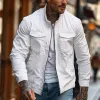 Men's Casual Stand Collar Zip-up Canvas Jacket 49432212F sold by Manly