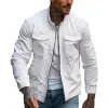 Men's Casual Stand Collar Zip-up Canvas Jacket 49432212F sold by Manly