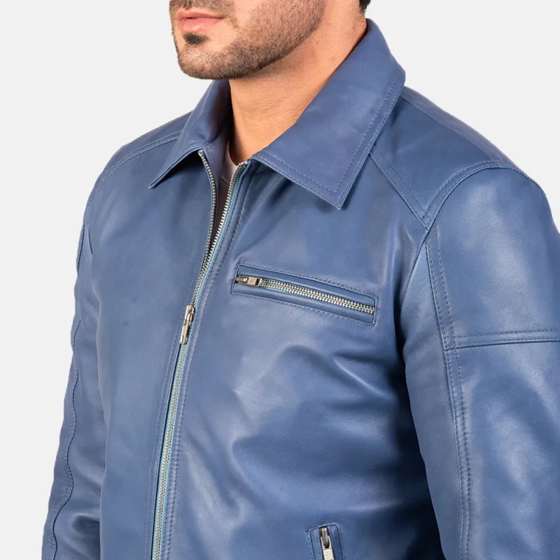Men's Classic Casual Solid Color Lapel Leather Jacket 66081554K sold by Manly product image thumbnail 4