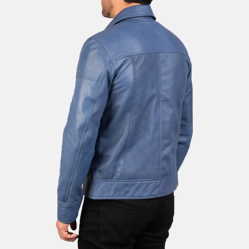 Men's Classic Casual Solid Color Lapel Leather Jacket 66081554K sold by Manly product image thumbnail 3