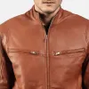 Men's Casual Solid Color Stand Collar Leather Jacket 29379624K sold by Manly