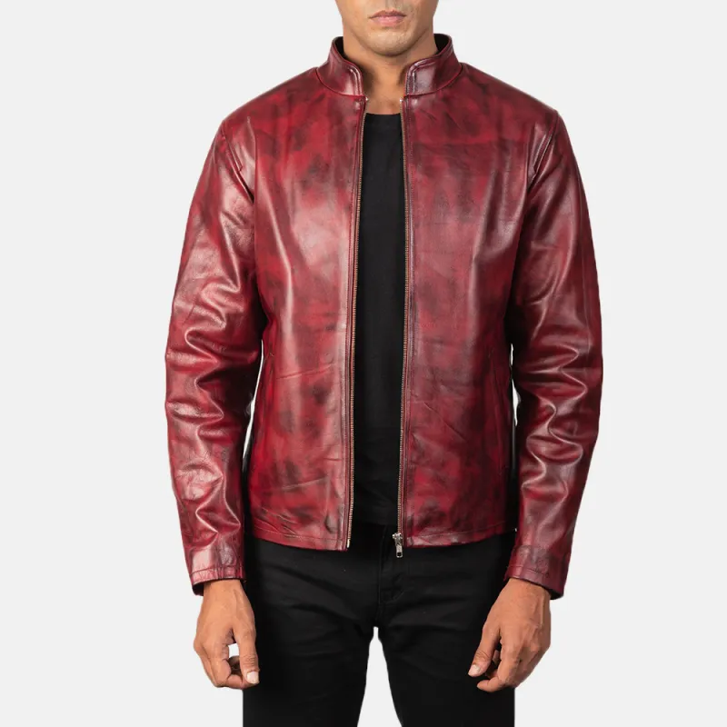 Men's Retro Fashion Casual Stand Collar Leather Jacket 89338192K sold by Manly product image thumbnail 2