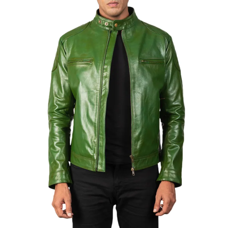 Men's Classic Fashion Slim Fit Leather Jacket 31873867K sold by Manly